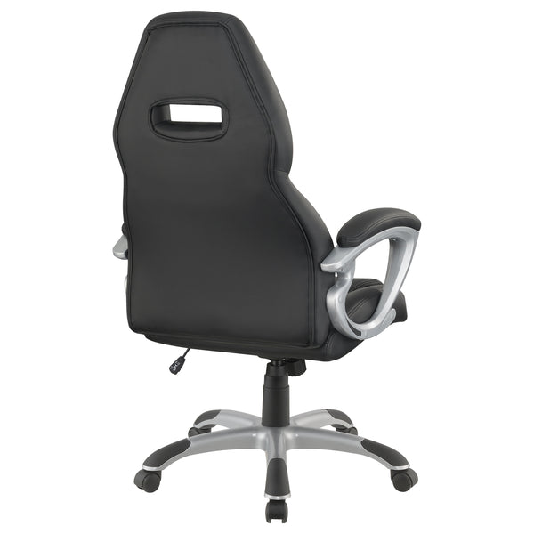 English Elm Bruce sleek Black Upholstered Adjustable Home Office Chair – Ergonomic Swivel, Rolling Casters, Timeless Comfort and Support B062P344908
