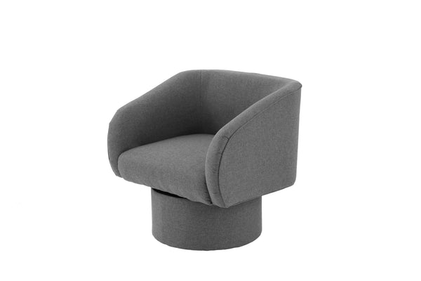 English Elm Classic Swivel Accent Chair with Linen-Like Upholstery, Modern Curved Design, Cozy Cushioning for Living Room Gray 31 L x 29 W x 20 H B011P281854