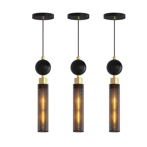 English Elm Modern Black Wrought Iron Pendant Light - Adjustable Ceiling Fixture For Kitchen, Dining & Bedroom Spaces W2312P375006