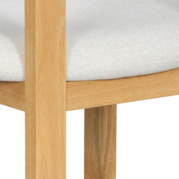 English Elm Dining Arm Chairs Set of 2 Barrel Back Rubberwood Frame with Cushioned Upholstery Beige+Natural N771P243844N