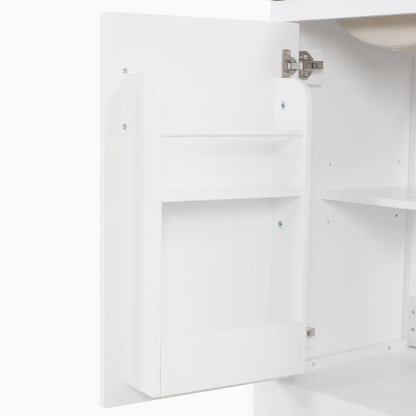 English Elm 20" Bathroom Vanity With Soft-Close Door, Ceramic Sink, Adjustable Shelves & Chic Storage Solutions N725P351852K