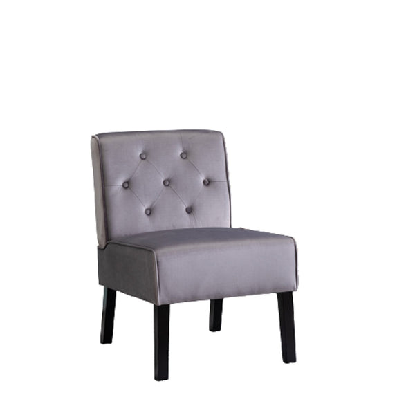 English Elm Reese 53" Armless Button Tufted Accent Chair Set of 2 with Velvet Upholstery, Curved Back Comfort Grey B2735P271024