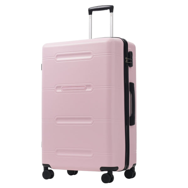 English Elm 6 Piece Hardshell Abs Travel Set with Spinner Wheels Combination Lock and Toiletry Bag Pink N732P391465H