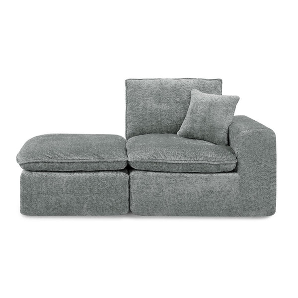 English Elm 107'' Boucle L-shaped Sectional with Reversible Chaise Deep Foam Seat Living Room Grey W1413S00165