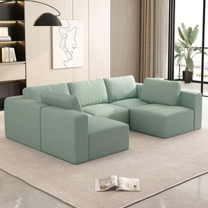 English Elm 104.32*70.86 Modular Sectional Sofa Sleeper Couch – Versatile U-Shaped Design With Chaise & Ottoman W1829S00046