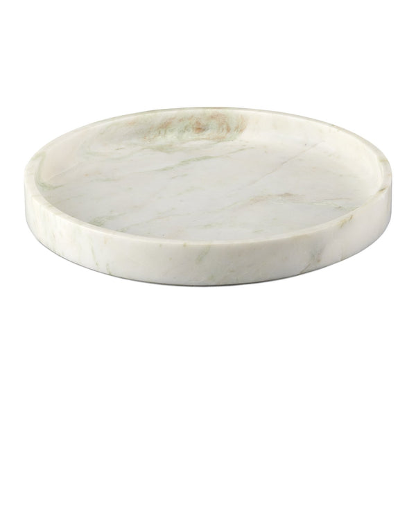 Currey & Company Bilbao Onyx Tray - Exquisite Natural Stone With Pastel Veining, Elegant Design For Home Decor White Aravali Onyx 1200-1035-currey-company