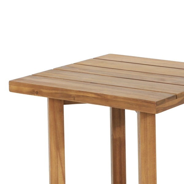 English Elm Set of 3 Solid Acacia Outdoor Lounge Chairs with Cushions and Slatted Side Table N769P303159A_2_74312.00