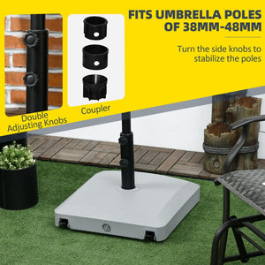 English Elm Outsunny Wheeled Patio Umbrella Stand Fillable Heavy Duty Pe Base with Locking Wheels W2225P174233