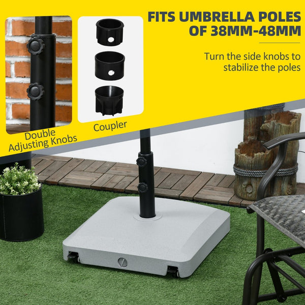 English Elm Outsunny Wheeled Patio Umbrella Stand Fillable Heavy Duty Pe Base with Locking Wheels W2225P174233