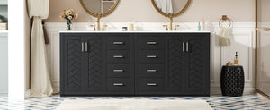 English Elm 72'' Bathroom Vanity Set With Soft-Close Drawers, Elegant Ceramic Sink & Ample Storage Solutions N710SS00013B