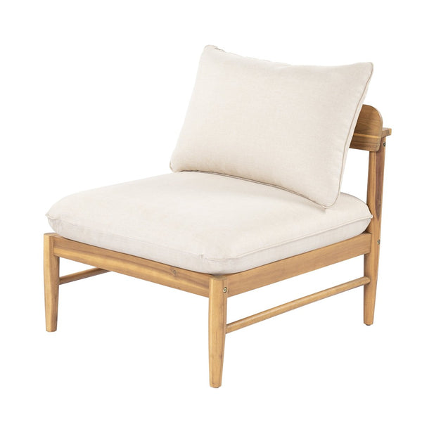 English Elm Terassi Solid Acacia Armless Outdoor Sofa Teak Finish Weatherproof Patio Seating N775P372827T