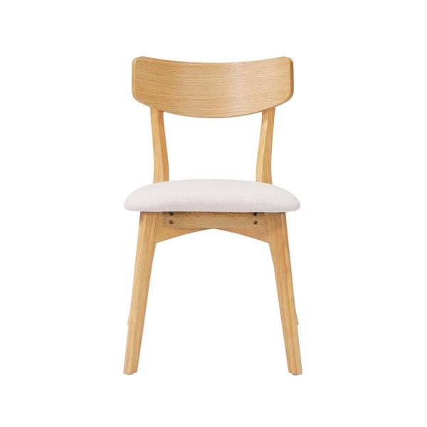 English Elm Mid-century Modern Upholstered Dining Chairs Set of 4 with Rubberwood Splayed Legs Light Beige,Natural N768P189387B_4