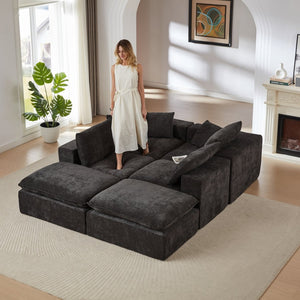 English Elm Modern Chenille Cloud Sofa - Cozy, Modular Design For Stylish Living Rooms, Apartments & Offices P1 W3396S00043-GIGA