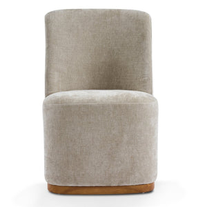 English Elm Indoor Upholstered Chenille Dining Chairs Set of 2 with High Back Rubberwood Base N779P370771O