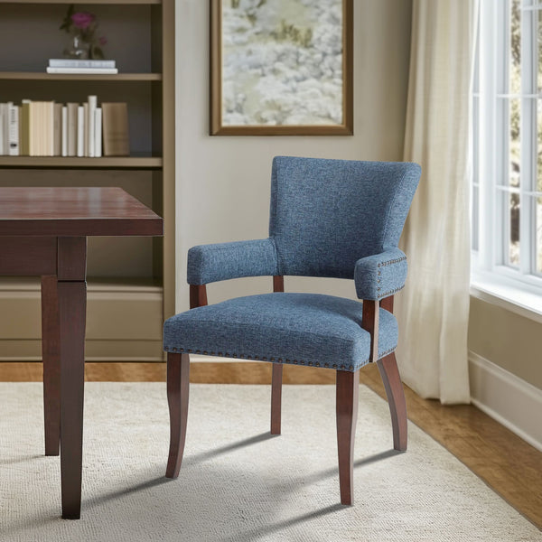 JLA Home Madison Park - Arm Dining Chair with Tailored Upholstery & Nailhead Trim, Padded Arms, Hardwood Frame for Elegant Dining MP100-0042