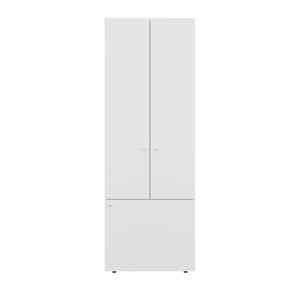 English Elm Armoire 66.9" H - Modern 3-Door Wardrobe With 3 Shelves, Eco-Friendly, Space-Saving Design In White B097P395876