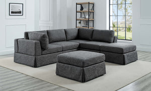 English Elm 6-Piece Upholstered Sectional Sofa - Versatile Modular Design For Cozy Family Spaces & Easy Maintenance B343S00017