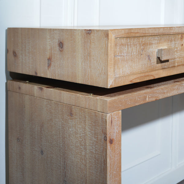 English Elm Rustic Wooden Console Table 53.6" Rustic Entryway Table with 3 Drawers Distressed Farmhouse Charm W2729P270741