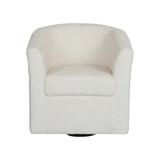 Christopher Knight Home® - Noble House - - Teddy Velvet Swivel Chair, White, No Installation Required