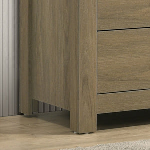 English Elm Federico Wide Six Drawer Dresser Oak Veneer Gray Finish with Matte Black Hardware B2749P413327