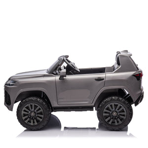 English Elm Licensed Lexus Lx600 24v Two Seater Kids Ride on Suv with Remote and Suspension Gray W1578P339058