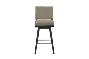 English Elm Latte Swivel Counterstool Set Wood Frame Auto-return Seat for Kitchen Islands Black B2699P469526