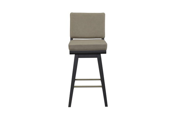 English Elm Latte Swivel Counterstool Set Wood Frame Auto-return Seat for Kitchen Islands Black B2699P469526
