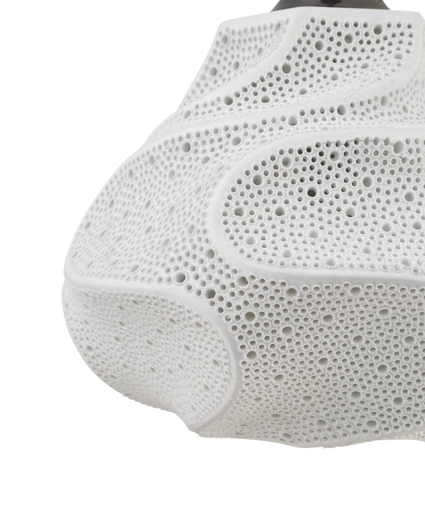 Currey & Company Wintershall White Pendant Light – Sculptural Porcelain Shade, Adjustable Height, Dimmable Elegance White Porcelain ,Metal 9000-1283-currey-company