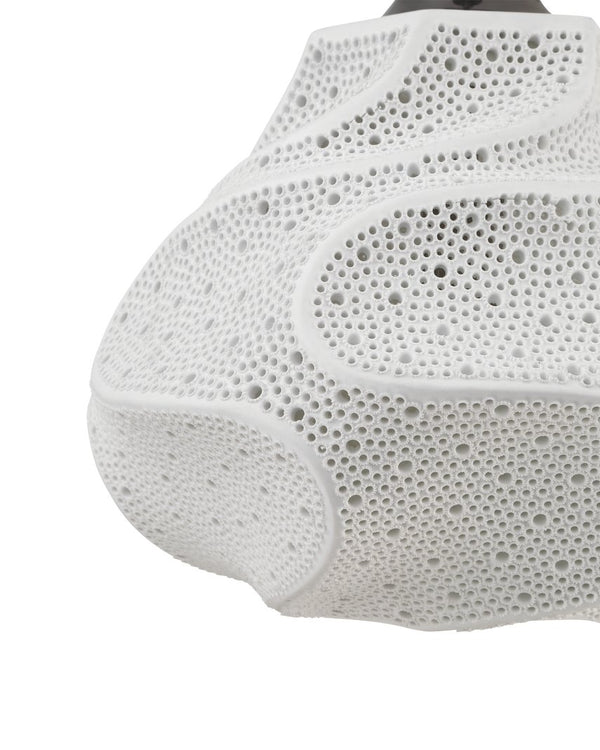 Currey & Company Wintershall White Pendant Light – Sculptural Porcelain Shade, Adjustable Height, Dimmable Elegance White Porcelain ,Metal 9000-1283-currey-company