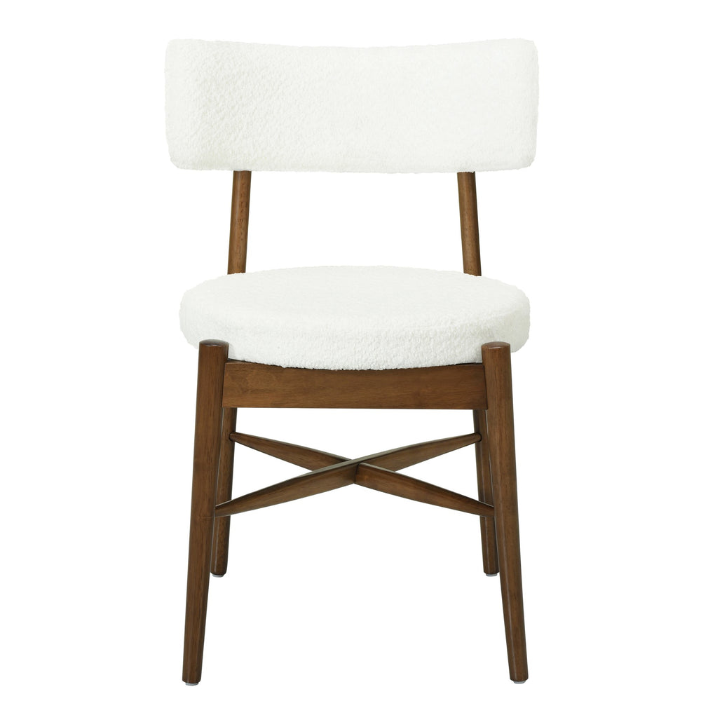 English Elm Christopher Knight Home® - Mid Century Modern Dining Chairs - Walnut & Beige Comfort With Sculpted Back For Versatile Use N771P205425T