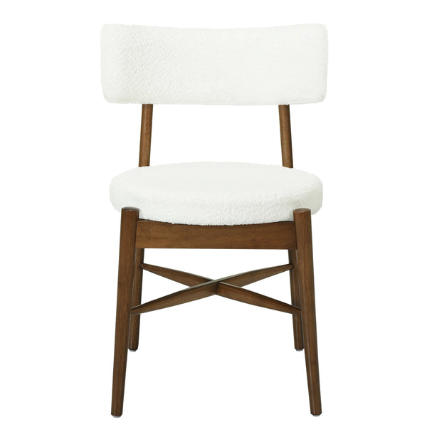 English Elm Christopher Knight Home® - Mid Century Modern Dining Chairs - Walnut & Beige Comfort With Sculpted Back For Versatile Use N771P205425T