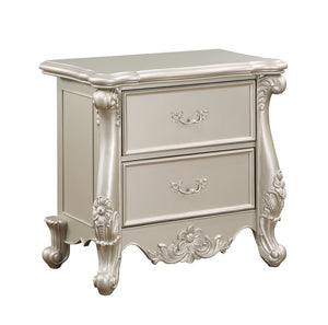 English Elm Champagne 2-Drawer Nightstand With Scrolled Legs