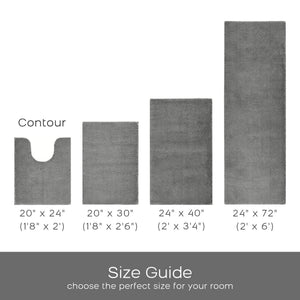 JLA Home Madison Park Signature - Bath Plush High-Pile Microfiber Rug with Quick-Dry Tech, Non-Slip Backing, OEKO-TEX Certified Comfort Grey MPS72-604
