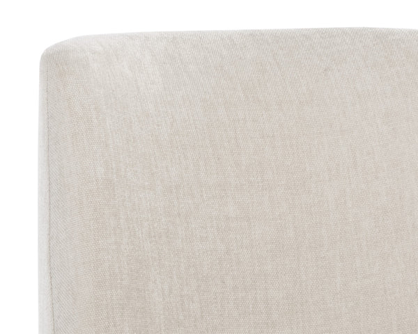 Sunpan Richie Dining Chair - Modern Comfort in Soft Danny Ivory Fabric with Sleek Black Metal Legs