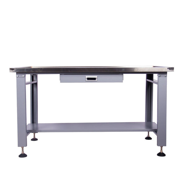 English Elm 59" Stainless Steel Mechanic Teardown Table with Drain Hole and 1000 Lb Capacity W5675S00001