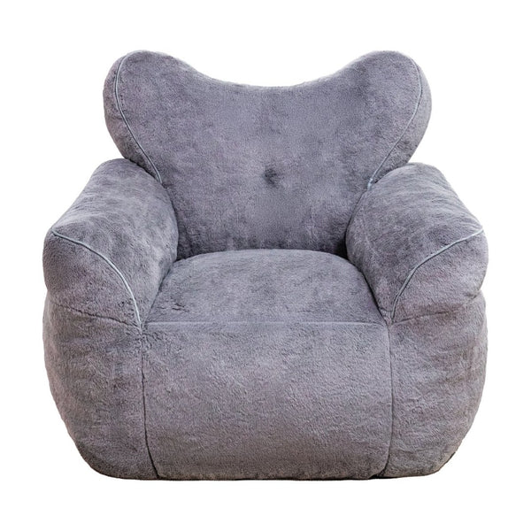 English Elm Bean Bag Chair Faux Fur Heart Shaped Backrest Foam Lounge Seat for Bedroom W2510P465459