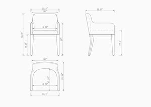 English Elm Gansevoort Modern Faux Leather Dining Armchair with Solid Beech Frame, Foam-Padded Comfort, 300lb Capacity Gray B365P398271
