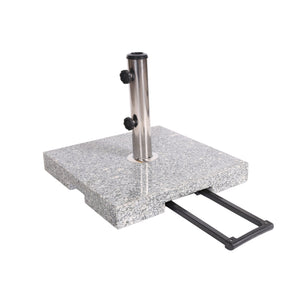 English Elm Christopher Knight Home® - MOJAVE Granite Umbrella Base Natural Grey - Heavy 22" Square Stone Stand, Stainless Pole Support N775P256431N