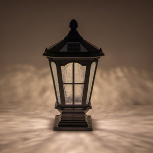 English Elm Garden Post Light Black Die-cast Aluminum European Lantern for Outdoor Pathways W5008P392752