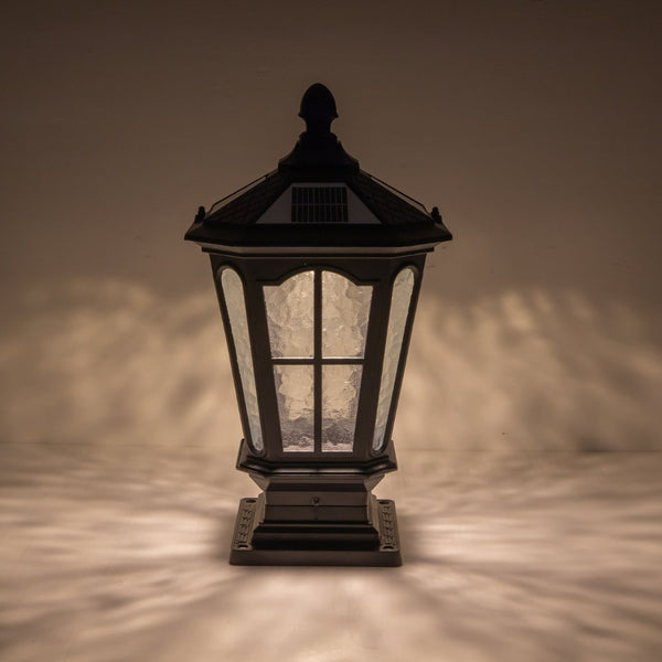 English Elm Garden Post Light Black Die-cast Aluminum European Lantern for Outdoor Pathways W5008P392752