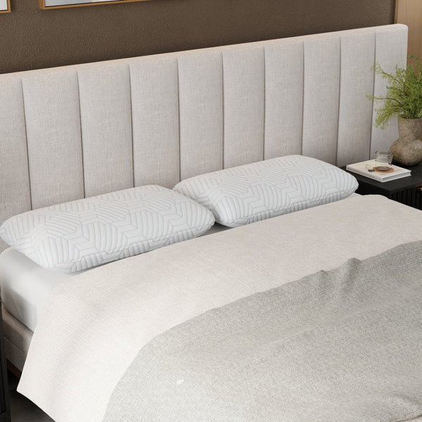 English Elm Bella Memory Foam Contour Pillow Phase Change Cover Cooling Ventilated Sleep Support B337P360168