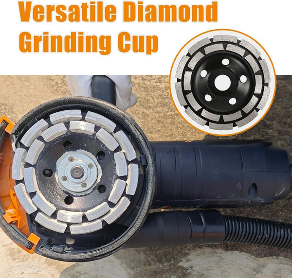 English Elm 5 Inch Diamond Grinder 1500w 14a Motor 7 Speed Concrete Polishing Kit Dust Port T3177P305045