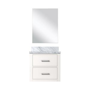 English Elm White Single Bath Vanity Set With Acrylic Countertop, Soft-Close Doors & Frameless Mirror For Style B2731S01416-GIGA