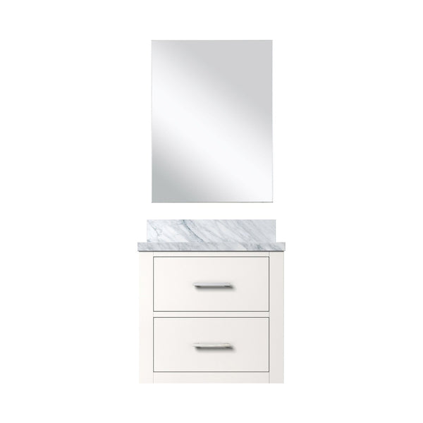 English Elm White Single Bath Vanity Set With Acrylic Countertop, Soft-Close Doors & Frameless Mirror For Style B2731S01416-GIGA