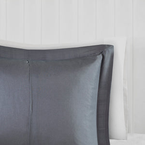 JLA Home Madison Park Essentials - 3M Ultra-Soft Plaid Comforter Set with Scotchgard Moisture Management & Antimicrobial OEKO-TEX Finish Grey MPE10-598