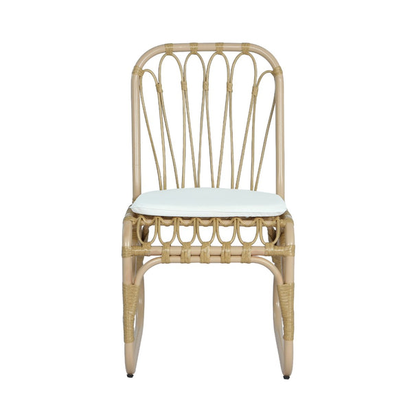 English Elm 5 Piece Outdoor Acacia Wood Dining Set with Woven Rattan Chairs for Patio N762S000009AAN