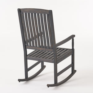 English Elm Christopher Knight Home® - Acacia Outdoor Porch Rocking Chair – Durable Acacia Hardwood, Rustic Slat Design, Smooth Rocking Motion DARK GREY 65490.00DGRY