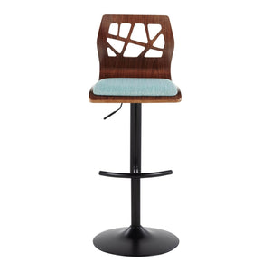 English Elm Adjustable Swivel Barstools Mid-century Metal and Walnut Base Set of 2 for Kitchen B202S02180
