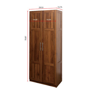 English Elm Pantry Cabinet with 2 Doors & 3 Shelves, Adjustable Tall Freestanding Kitchen Storage Cupboard for Home Organizing W331S00185
