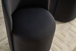 English Elm Set Velvet Swivel Barrel Accent Chair Mid Century Ergonomic Seat for Dining Vanity Dark Grey W3244P308286